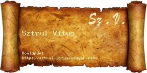 Sztrul Vitus névjegykártya